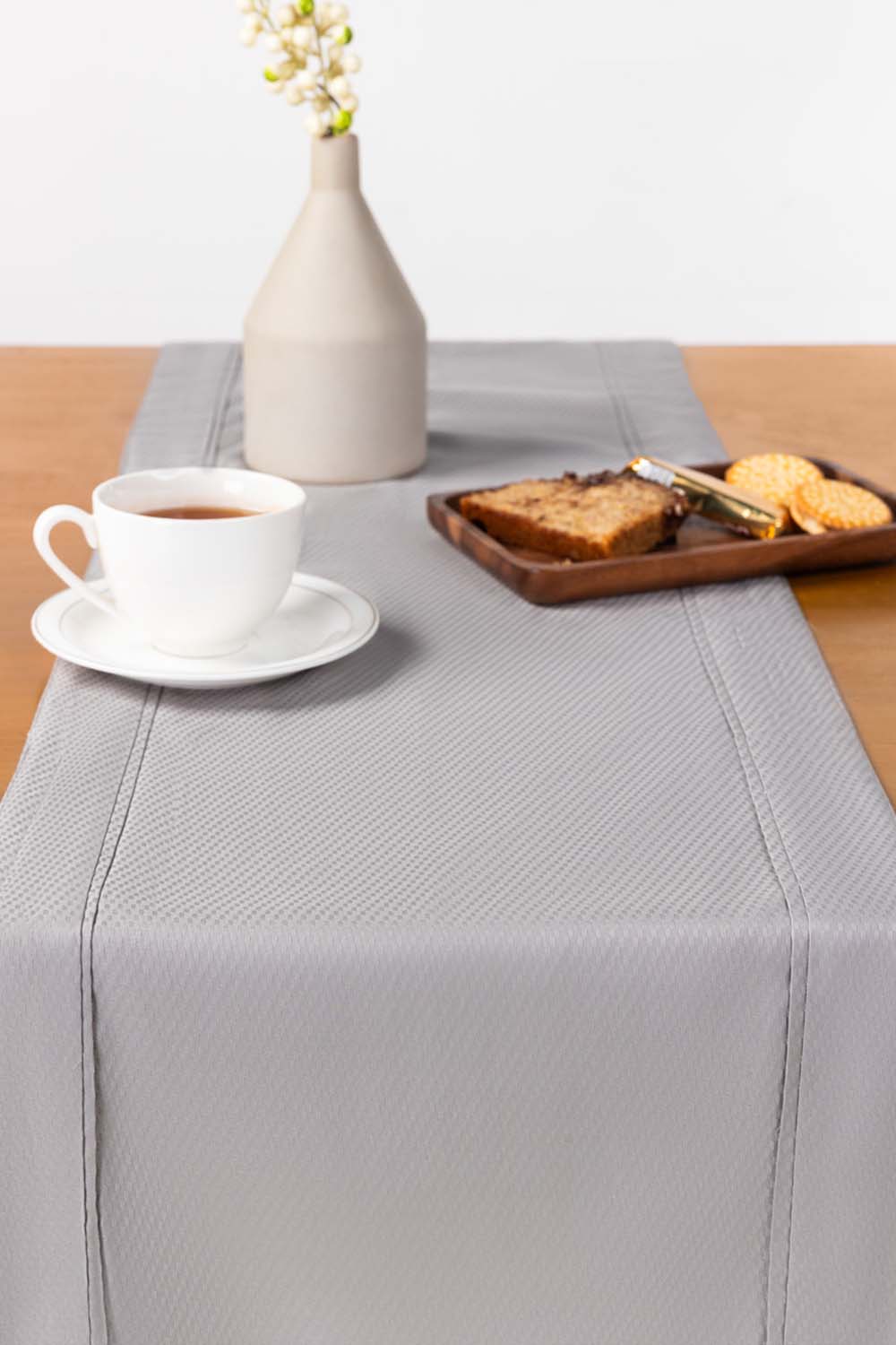 Grey Cube Dobby Table Runner - Image 2