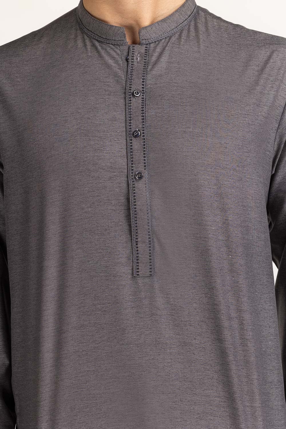 Grey Embroidered Kurta - Image 3
