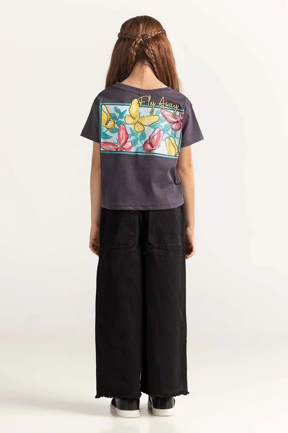 Grey Junior Girl Knit Printed Tee - Image 4
