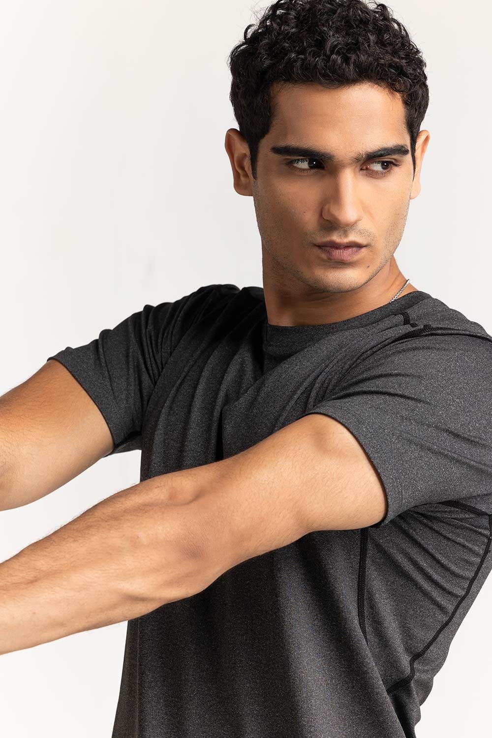 Grey Textured Tee - Image 3