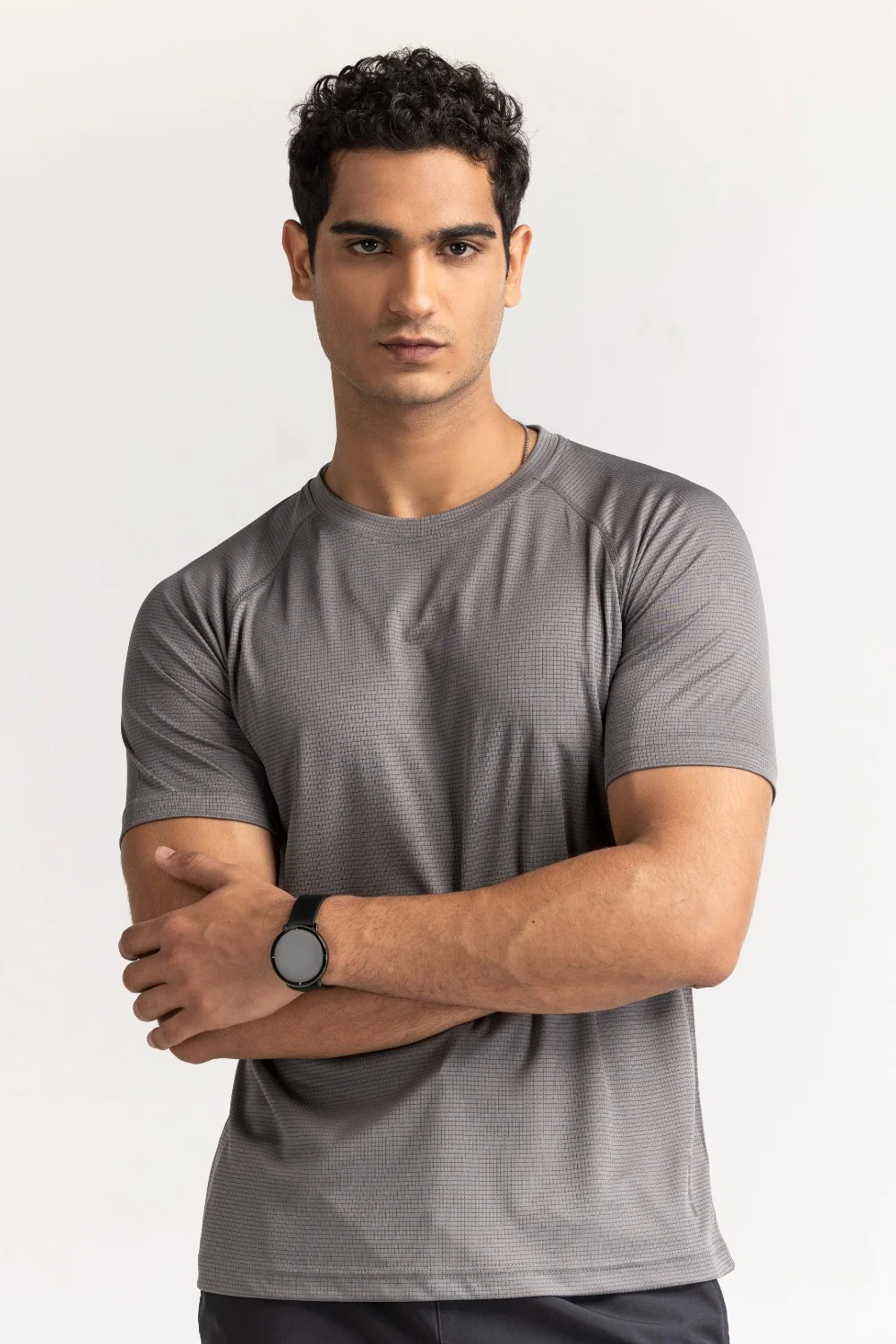 Grey Textured Tee - Image 6