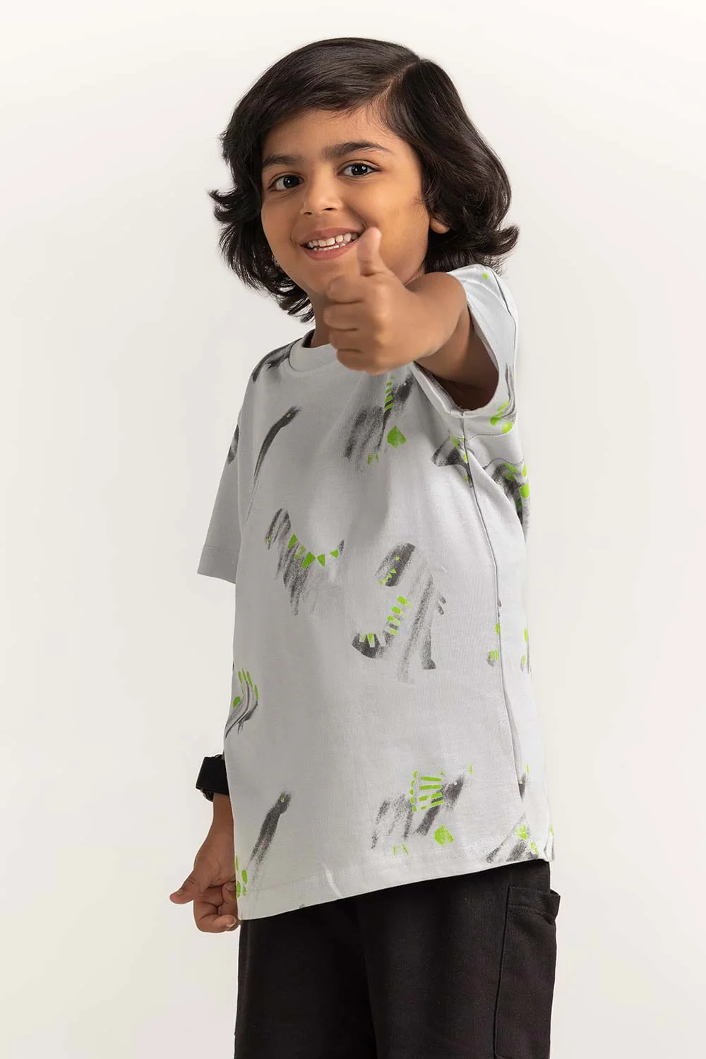 Grey Toddler Boy Knit Printed Tee - Image 6