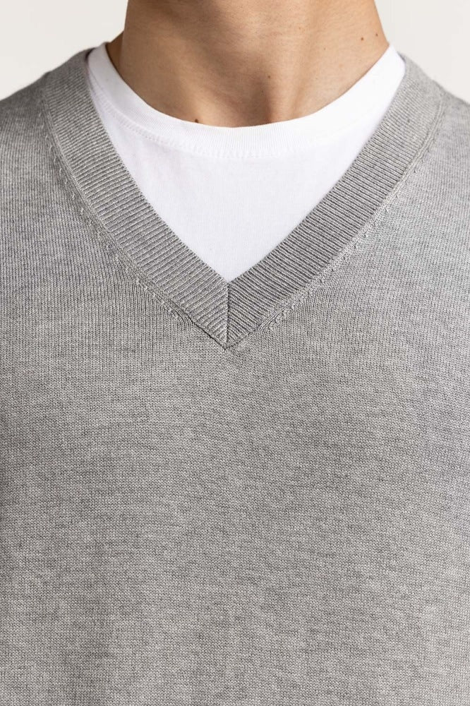 Heather Grey Fashion Sweater - Image 5