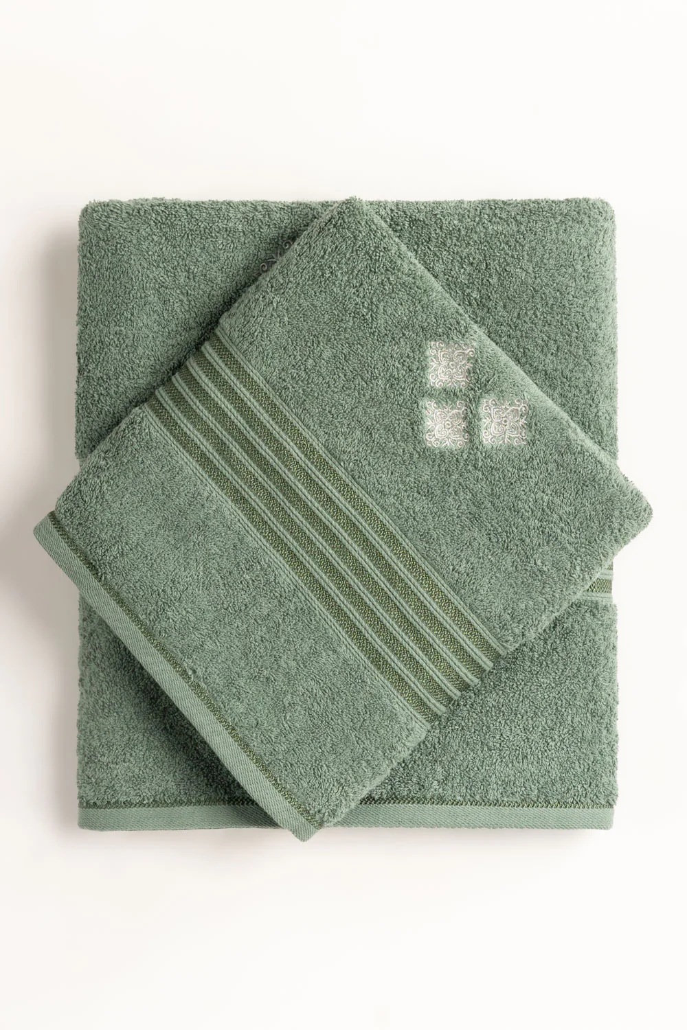 Hedge GreenEmbroidered Towel
