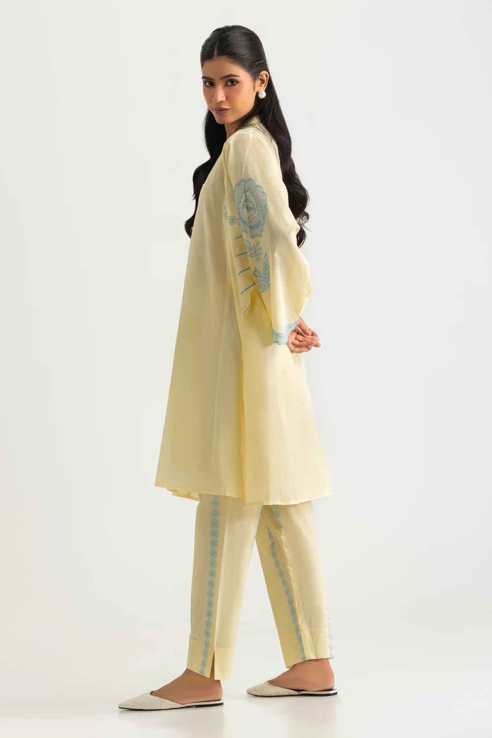 Jacquard Block Printed Shirt With Embroidered And Block Printed Trouser - Image 4