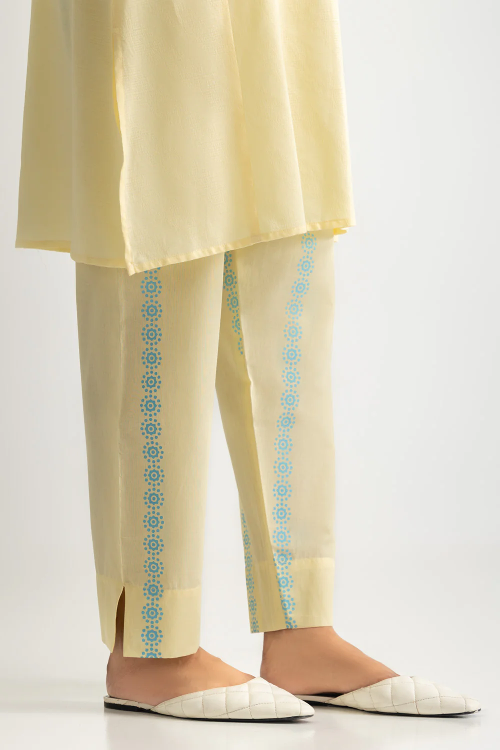 Jacquard Block Printed Shirt With Embroidered And Block Printed Trouser - Image 7