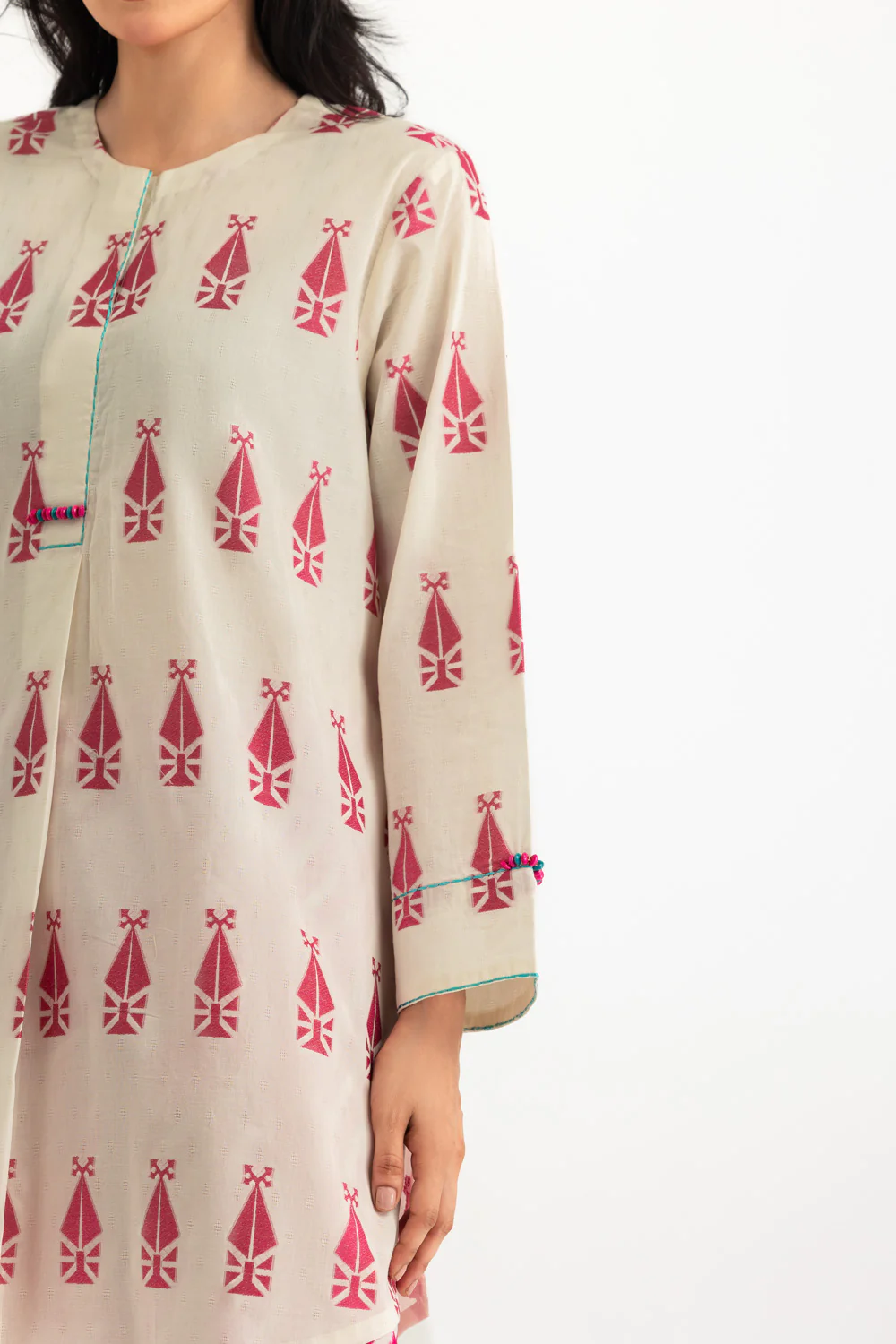 Jacquard Dyed Shirt And Cambric Trouser - Image 2