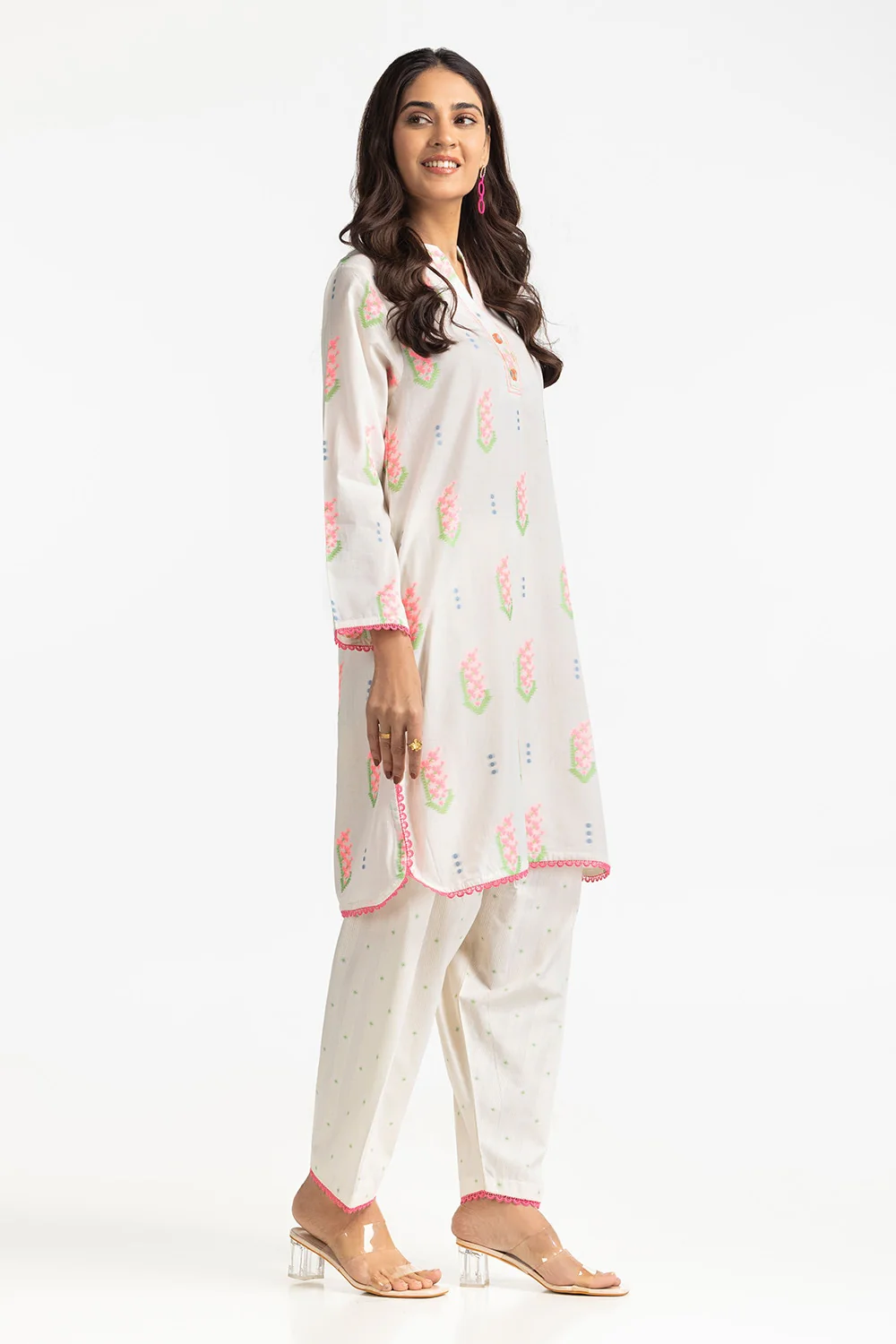 Jacquard Embellished Shirt And Shalwar - Image 3