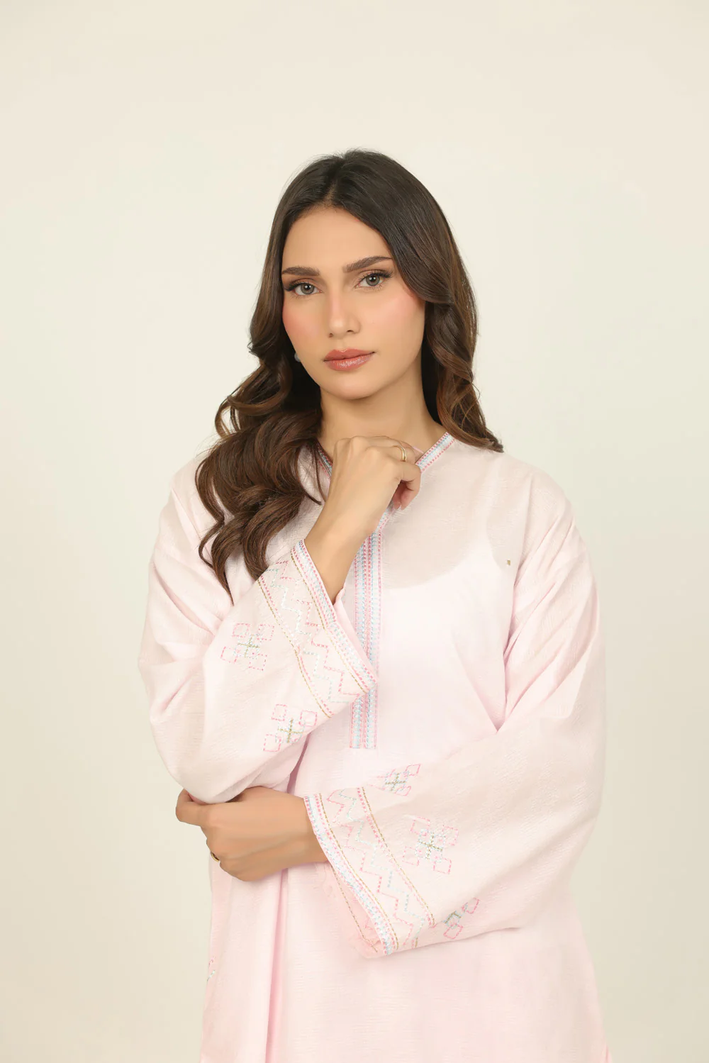 Jacquard Embroidered Shirt And Dyed Trouser - Image 2