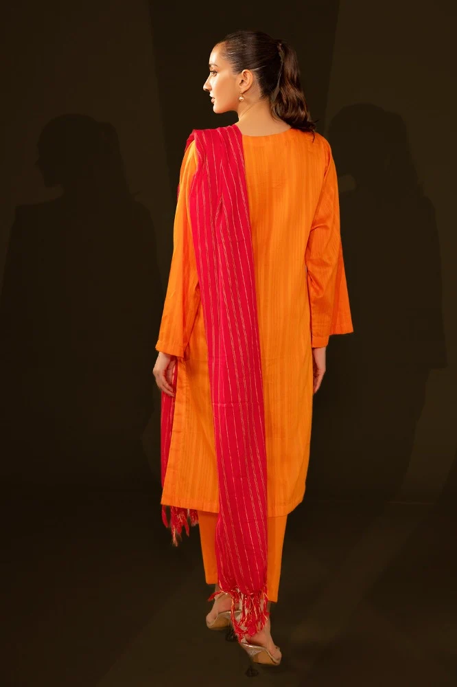 Jacquard Embroidered Shirt And Jacquard Dupatta - Image 5