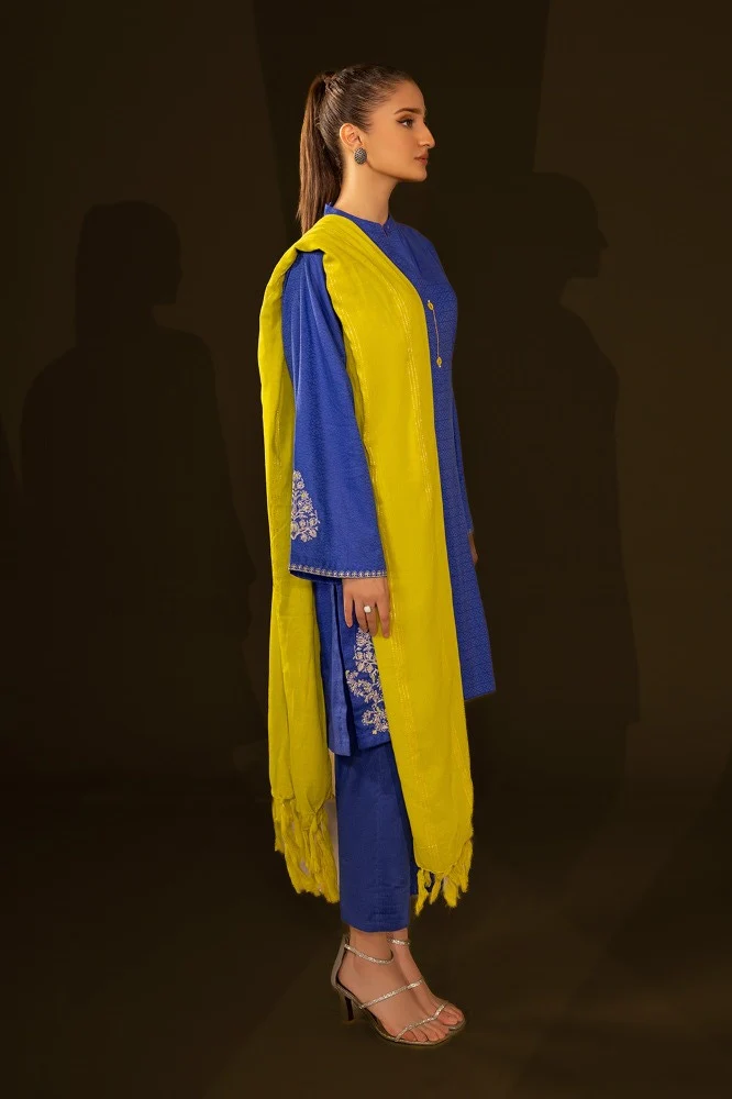 Jacquard Embroidered Shirt And Jacquard Dupatta - Image 3