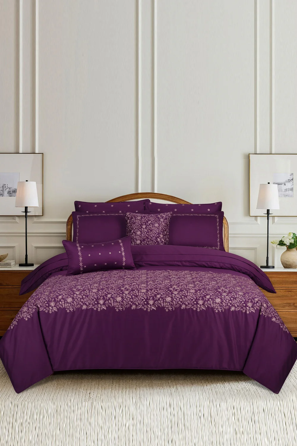 Jewel T-400 Embroidered Quilt Cover Set - Image 5