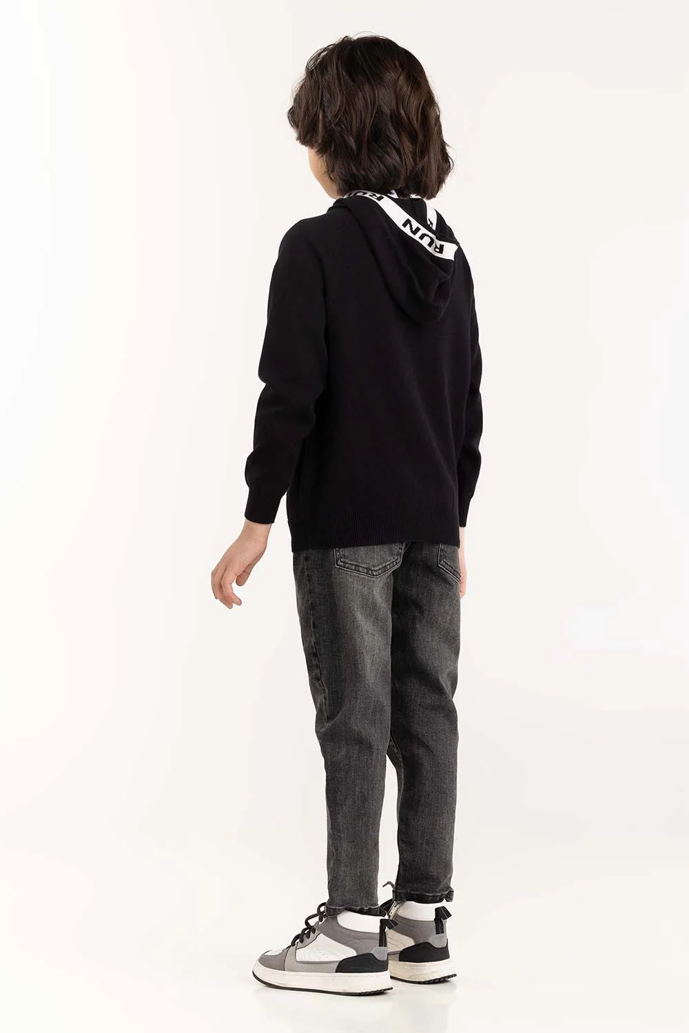 Junior Boy Black Knit Sweater - Image 4