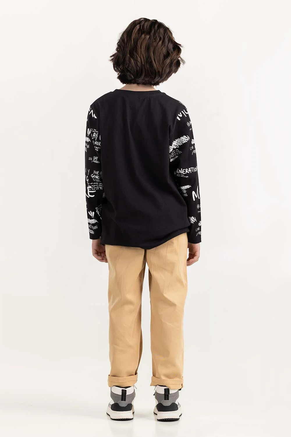 Junior Boy Black Round Neck T-Shirt 224 - Image 4