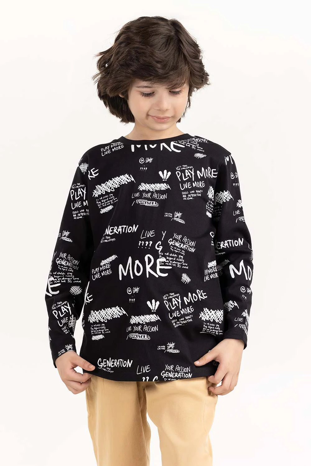 Junior Boy Black Round Neck T-Shirt 224 - Image 6