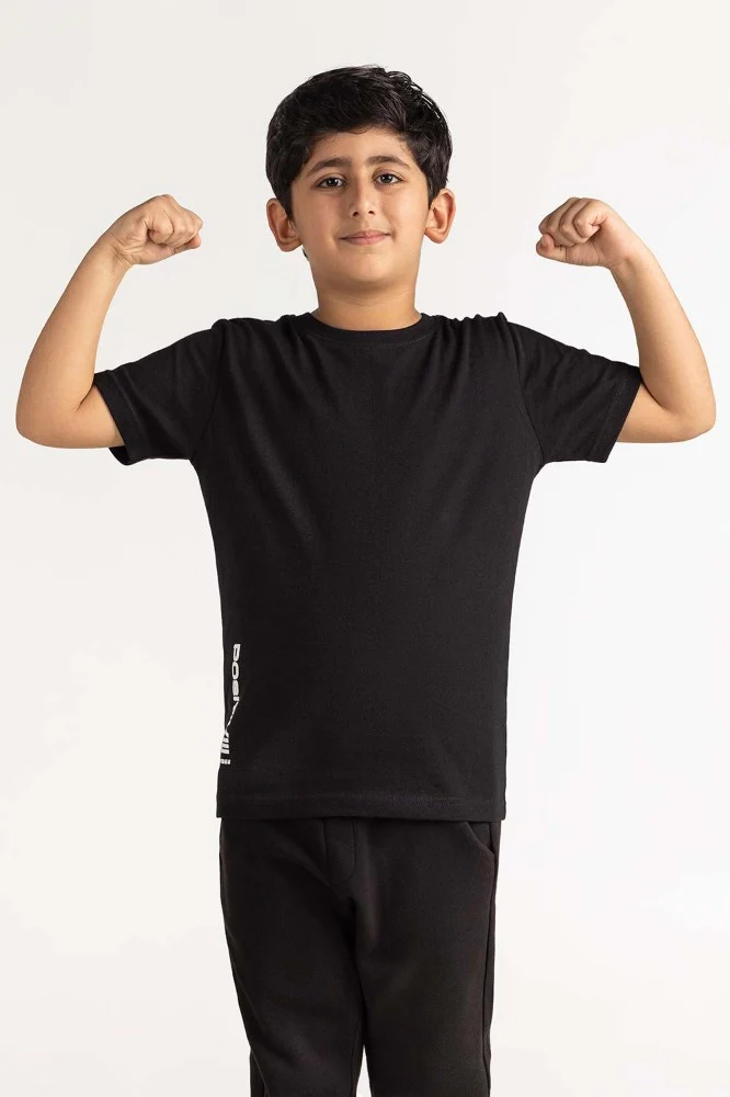 Junior Boy Black Tee - Image 2