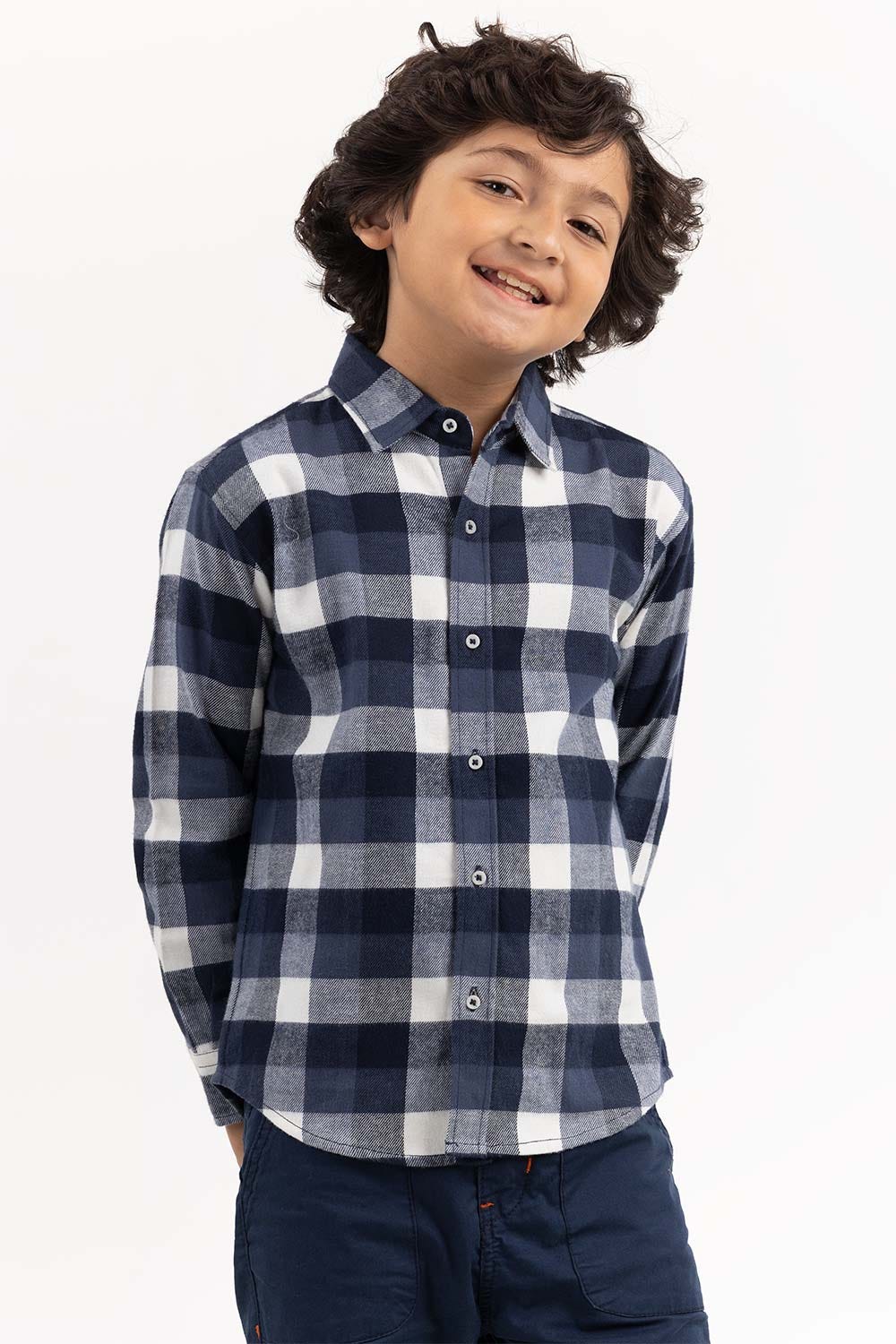 Junior Boy Blue Casual Shirt