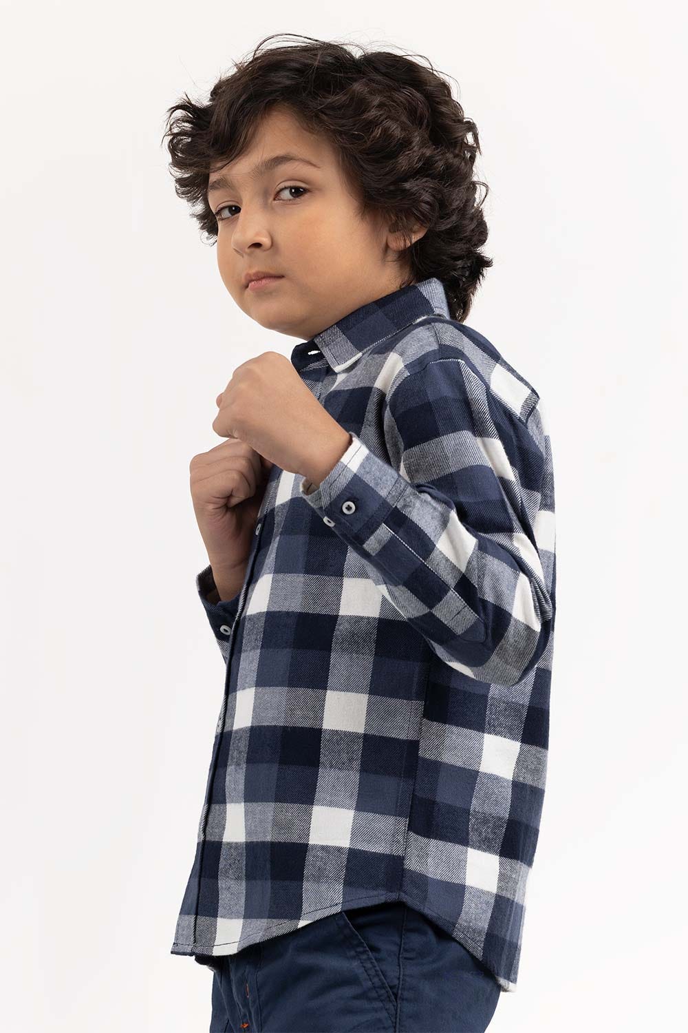 Junior Boy Blue Casual Shirt - Image 2