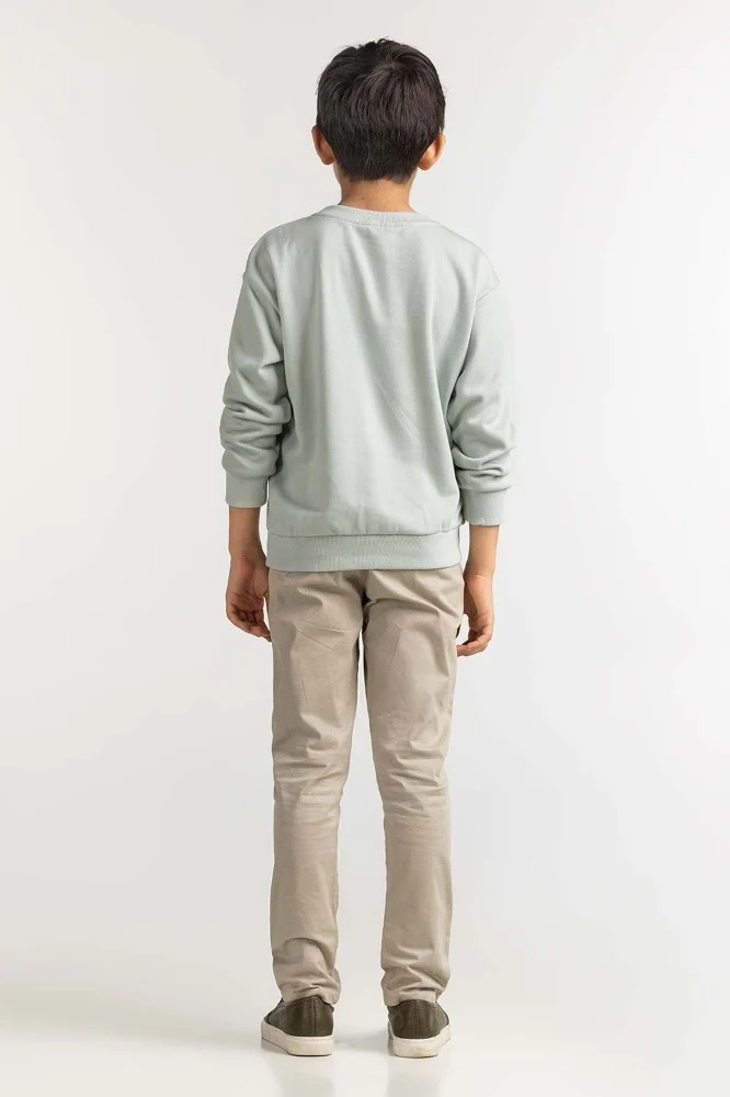 Junior Boy Blue Printed Sweatshirt - Image 2