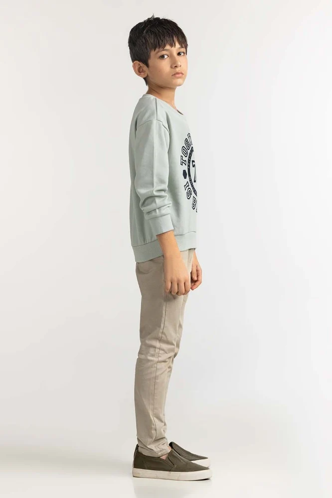 Junior Boy Blue Printed Sweatshirt - Image 3