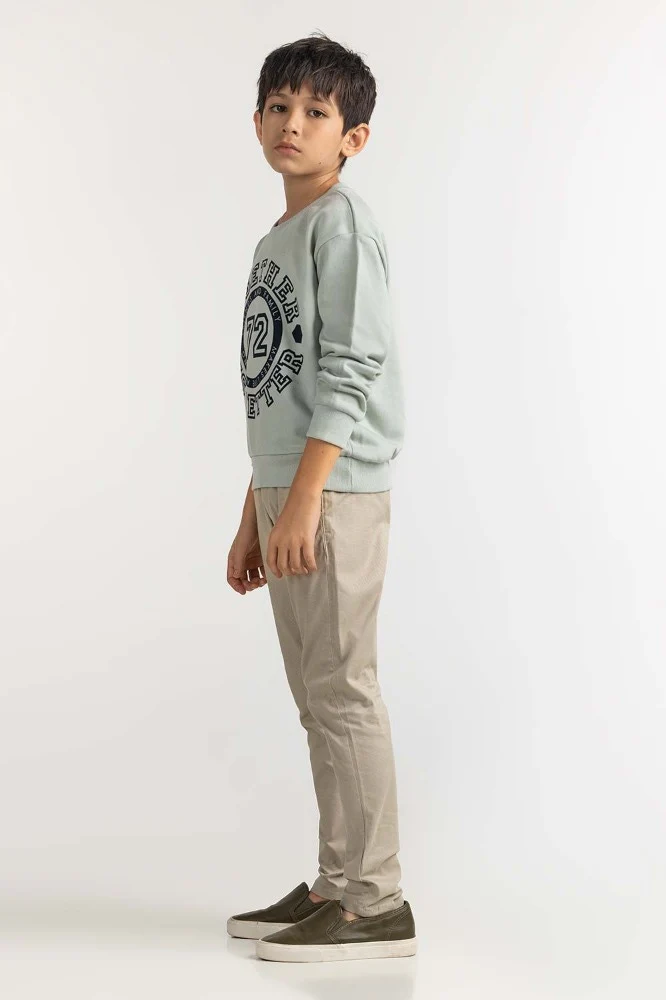 Junior Boy Blue Printed Sweatshirt - Image 4