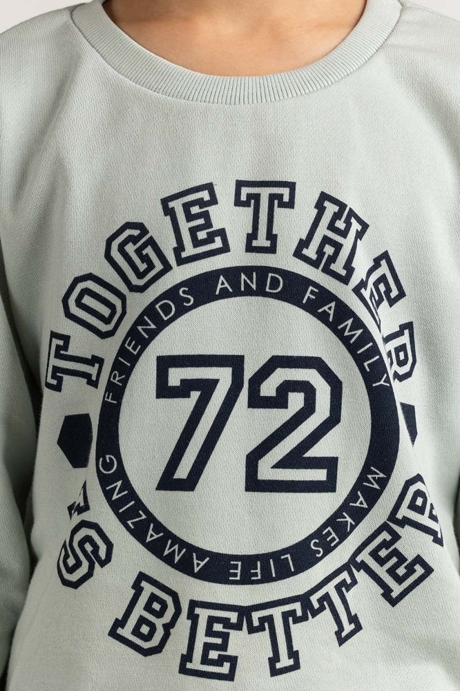 Junior Boy Blue Printed Sweatshirt - Image 6