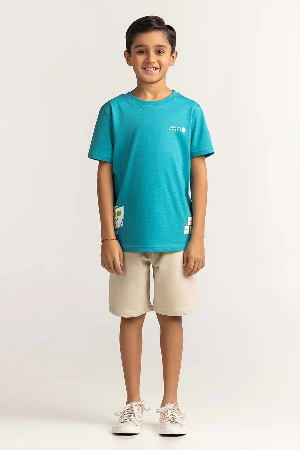 Junior Boy Blue Printed Tee