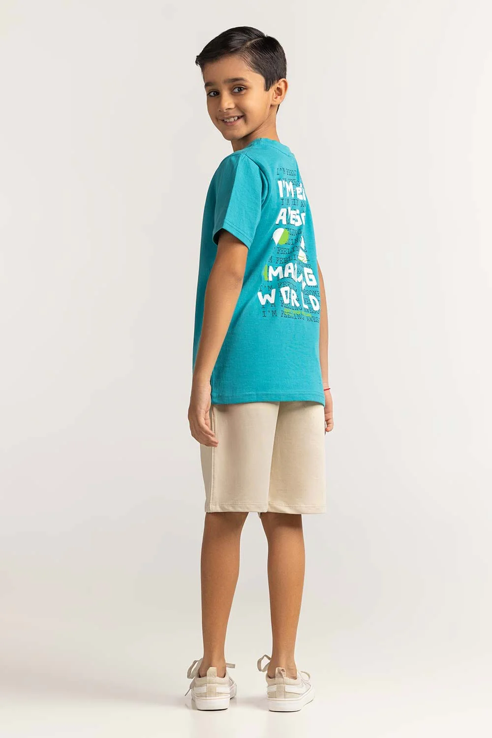 Junior Boy Blue Printed Tee - Image 4