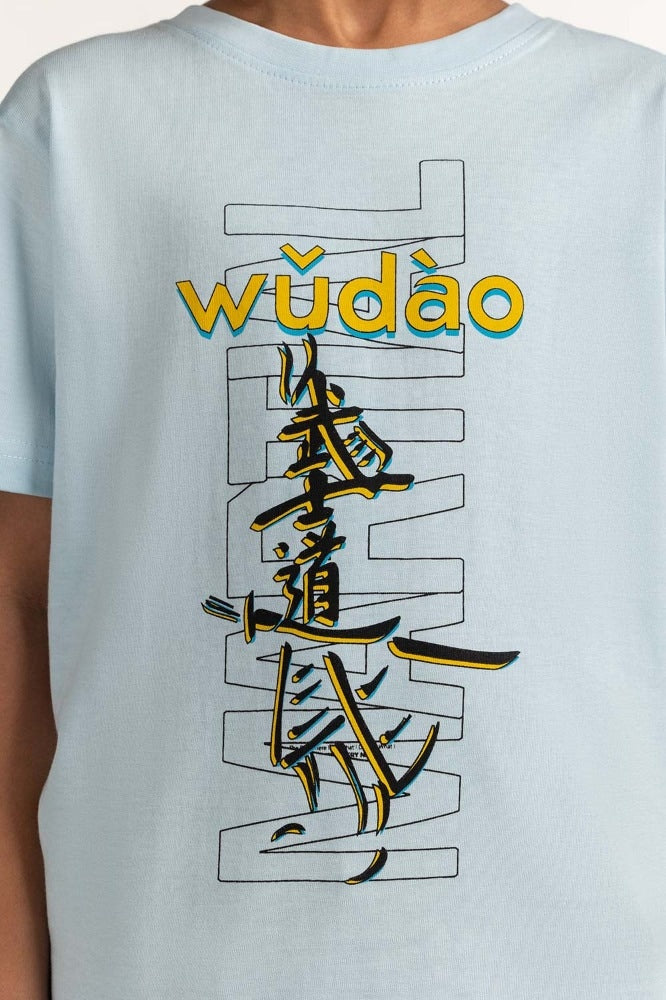Junior Boy Blue Printed Tee - Image 5