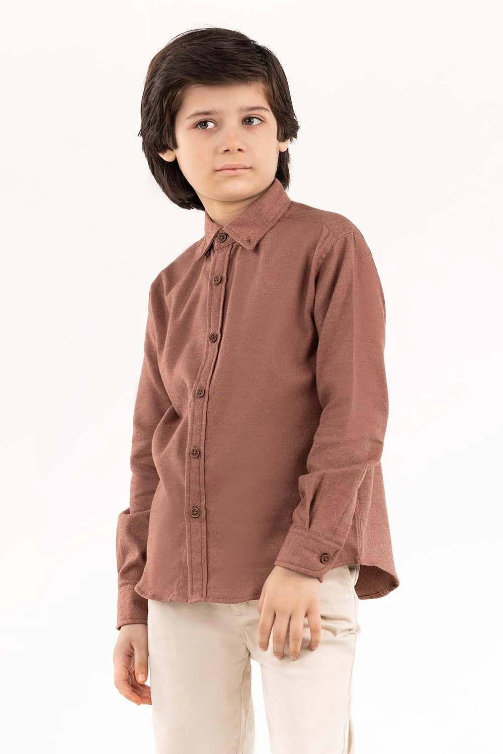 Junior Boy Brown Casual Shirt - Image 2