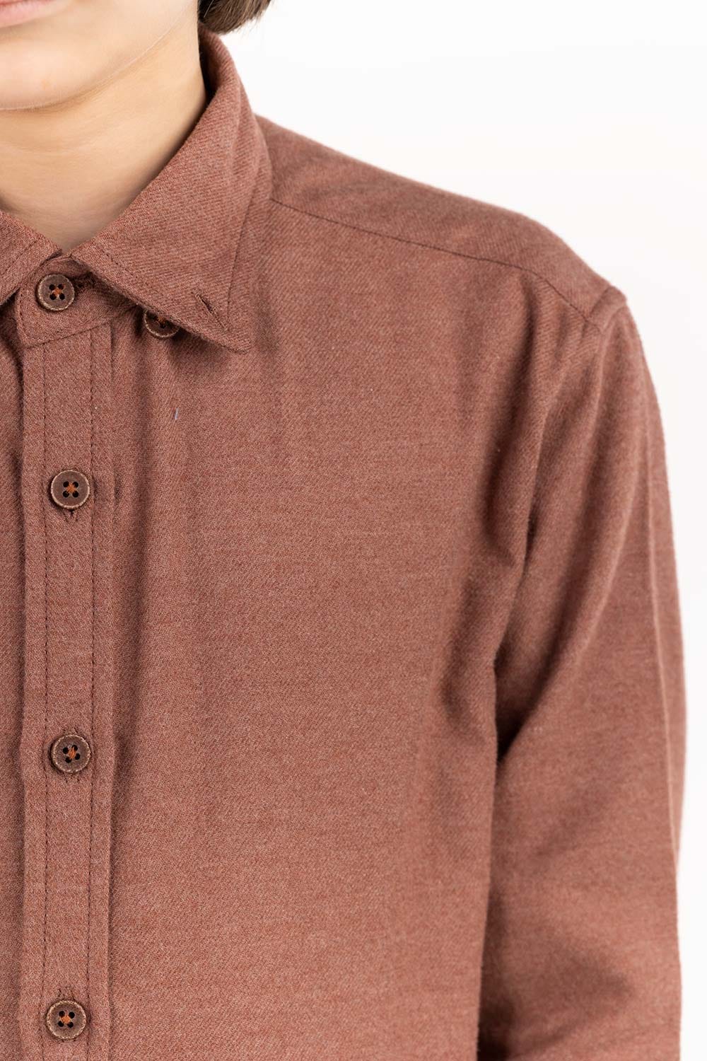 Junior Boy Brown Casual Shirt - Image 3