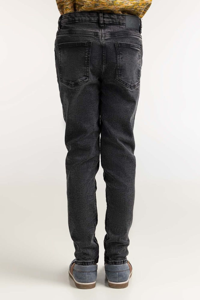 Junior Boy Charcoal Denim Jeans - Image 2