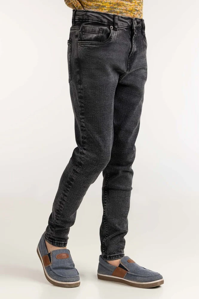Junior Boy Charcoal Denim Jeans - Image 5
