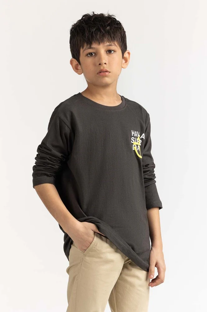 Junior Boy Dark Grey Basic Tee