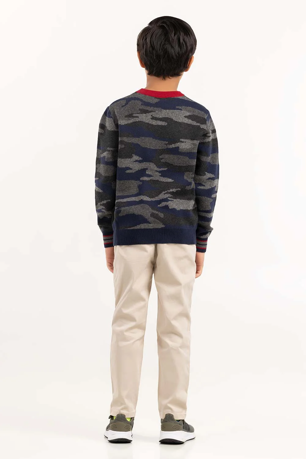 Junior Boy Multi Knit Sweater With A Round Neck - Image 6