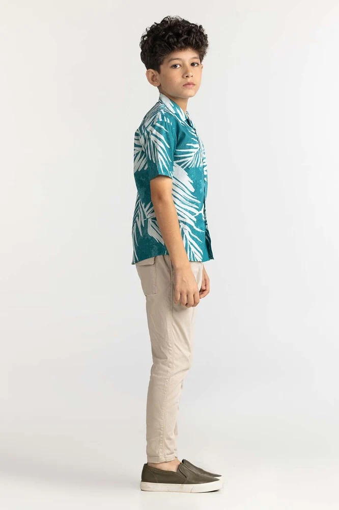Junior Boy Multi Printed Casual Shirt - Image 4