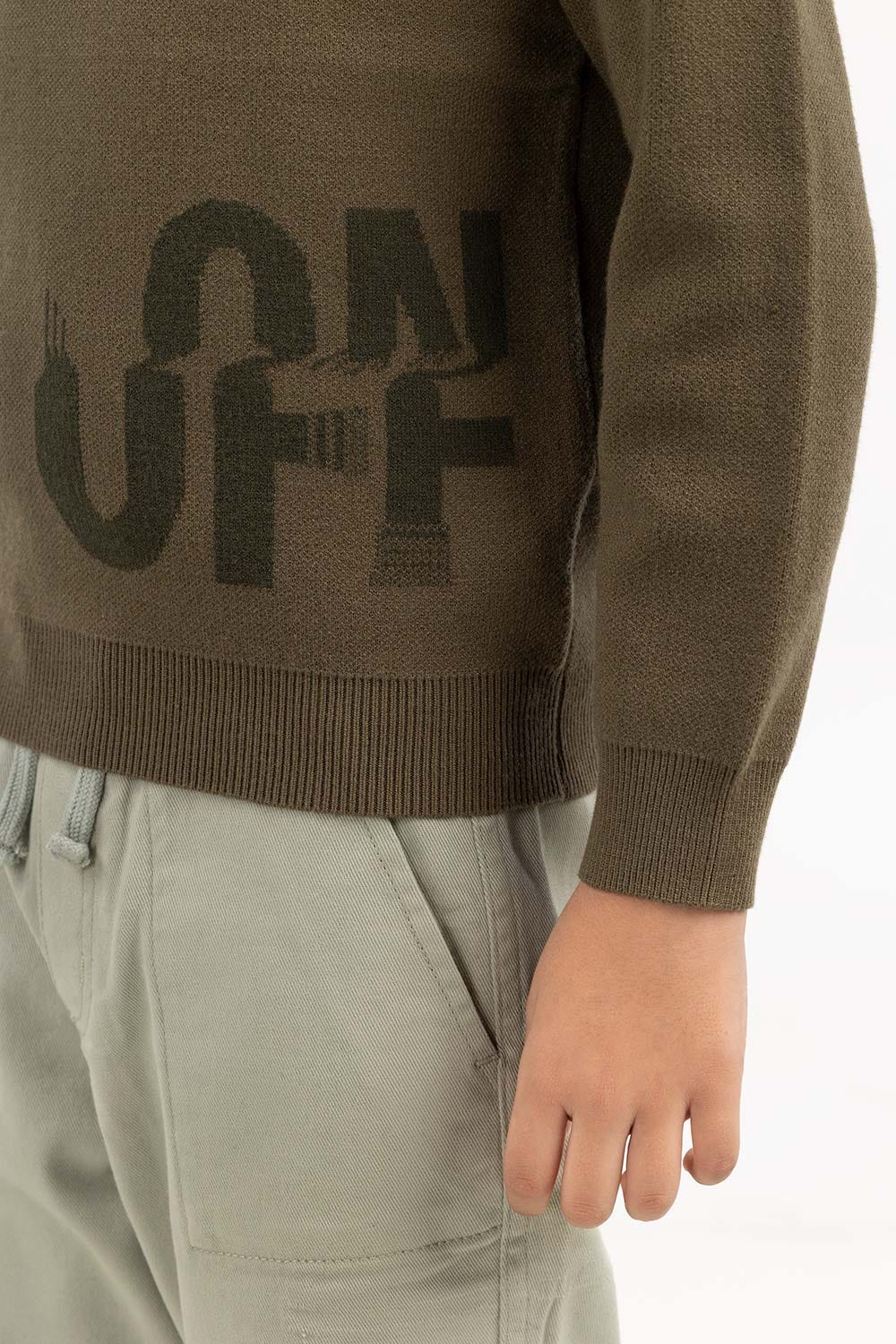 Junior Boy Olive Green Sweater 224 - Image 3