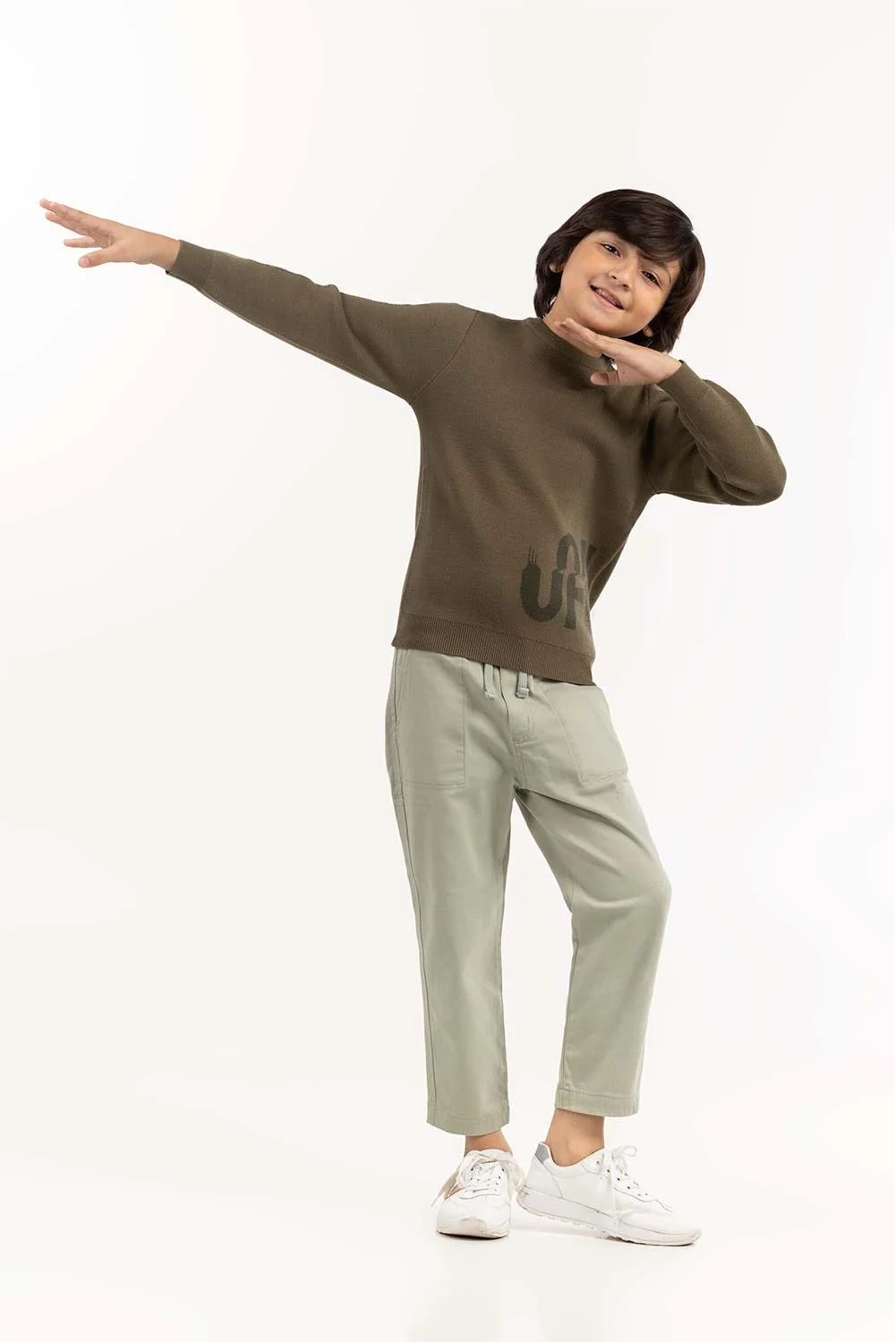 Junior Boy Olive Green Sweater 224 - Image 4