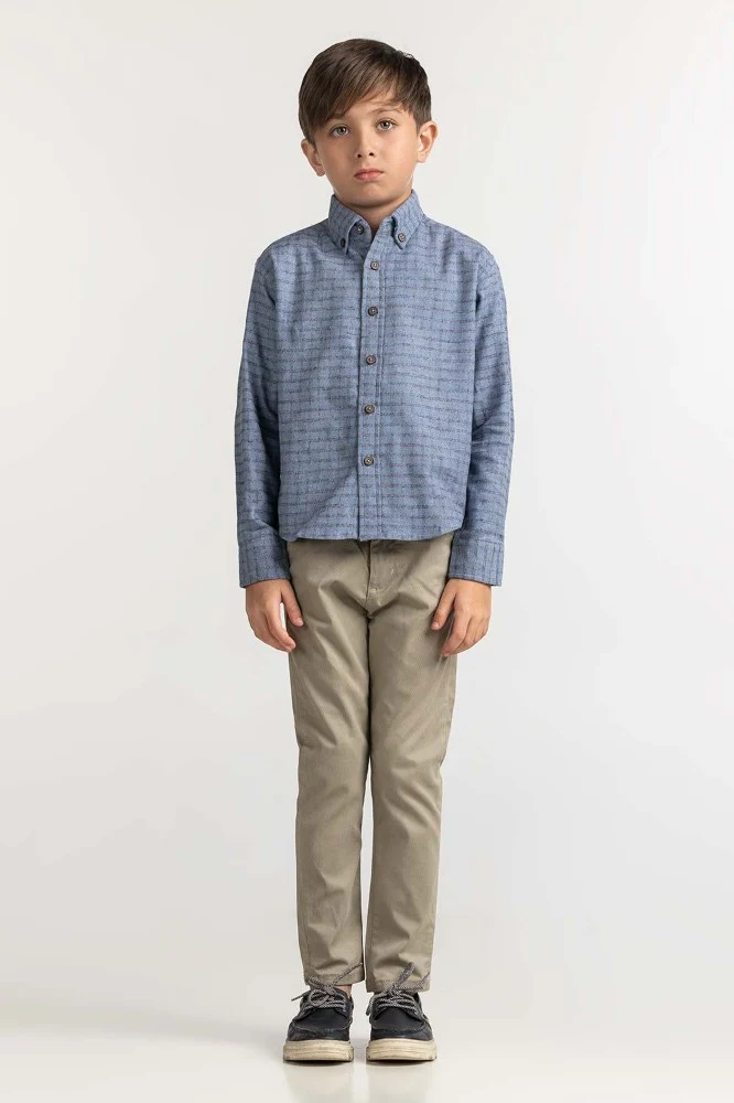 Junior Boy Sky Checkered Casual Shirt - Image 3