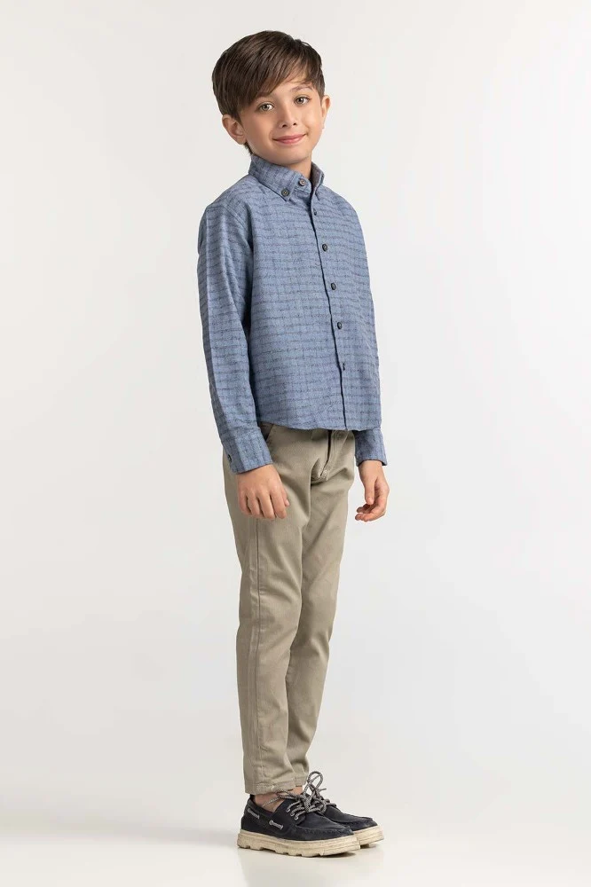 Junior Boy Sky Checkered Casual Shirt - Image 4