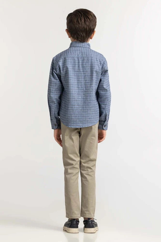 Junior Boy Sky Checkered Casual Shirt - Image 5