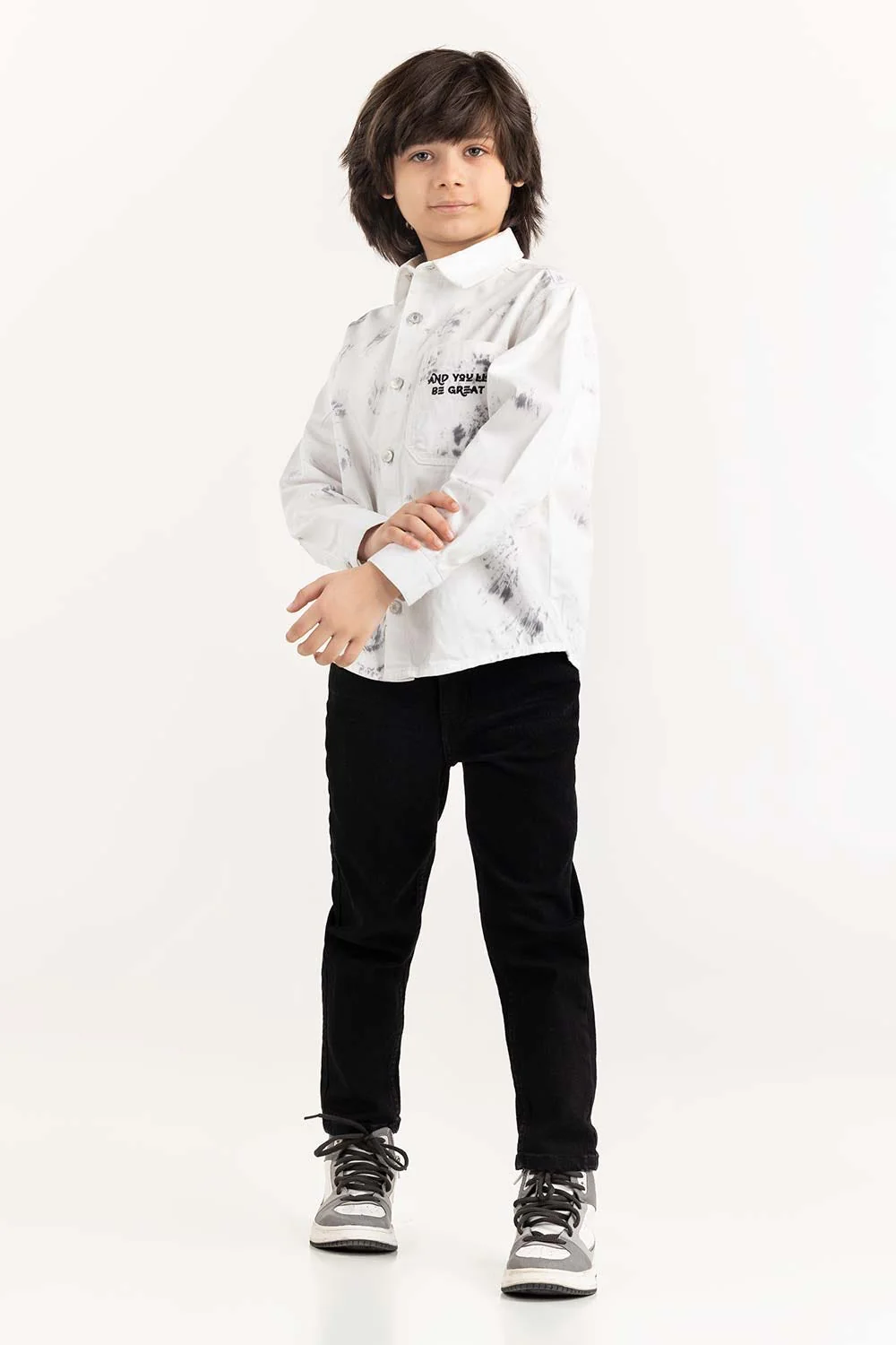 Junior Boy White Button Down Shirt - Image 5