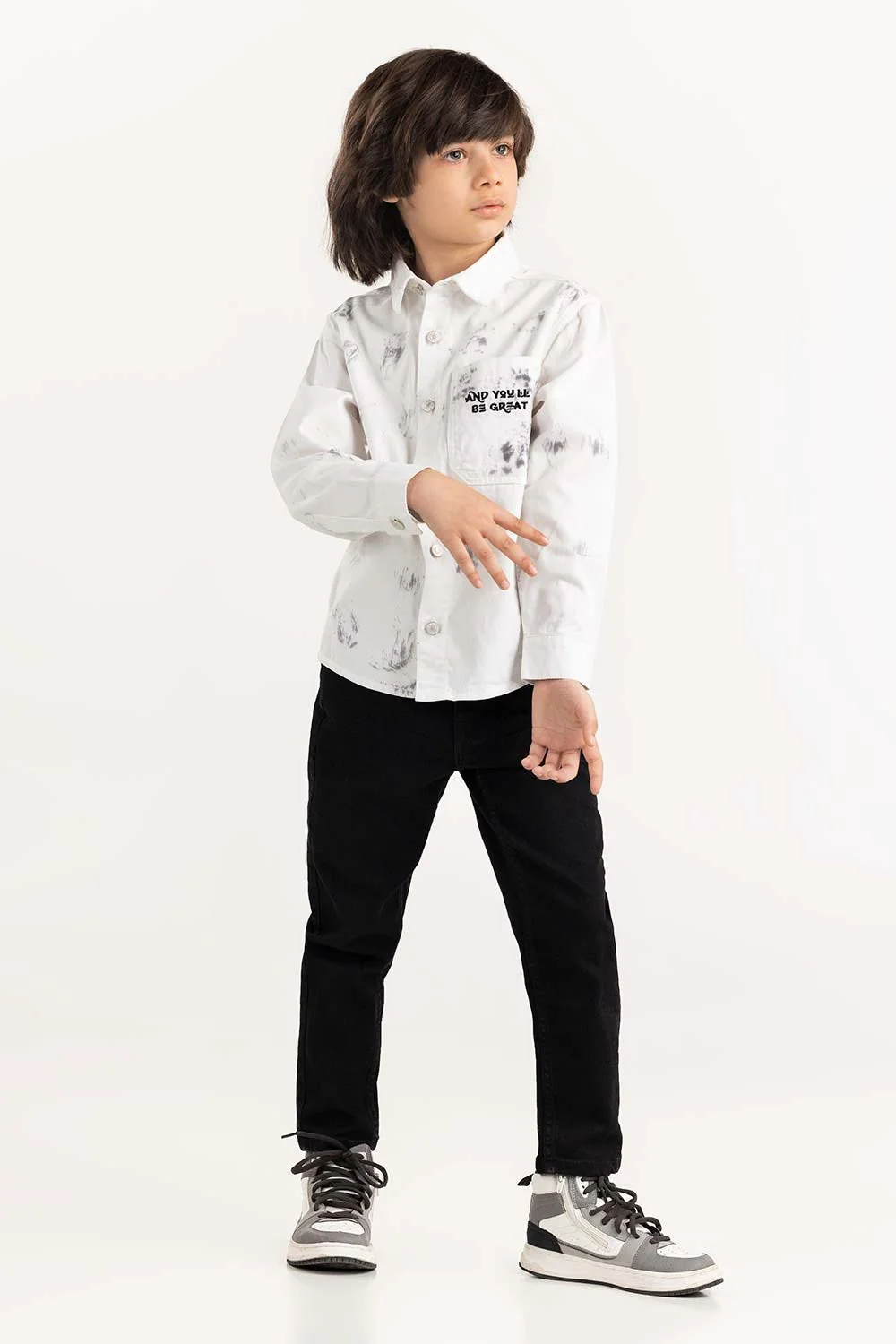 Junior Boy White Button Down Shirt - Image 6
