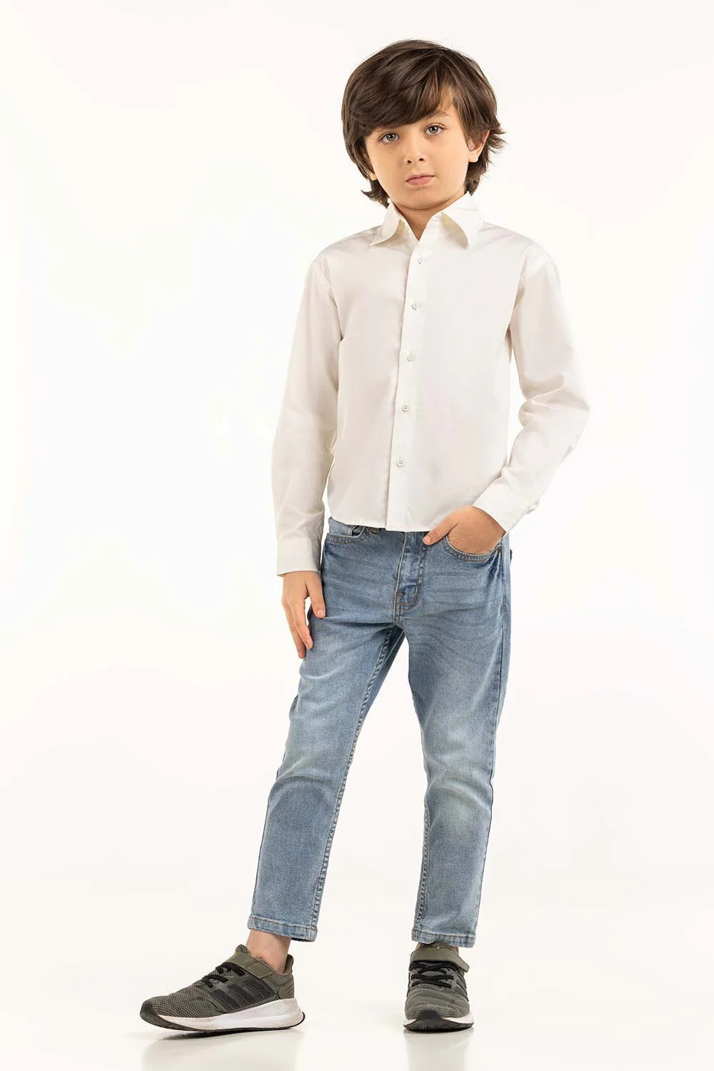 Junior Boy White Casual Shirt - Image 5
