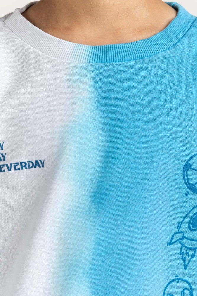 Junior Boy White Printed Sweatshirt - Image 2