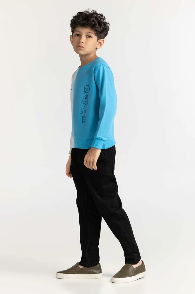 Junior Boy White Printed Sweatshirt - Image 5