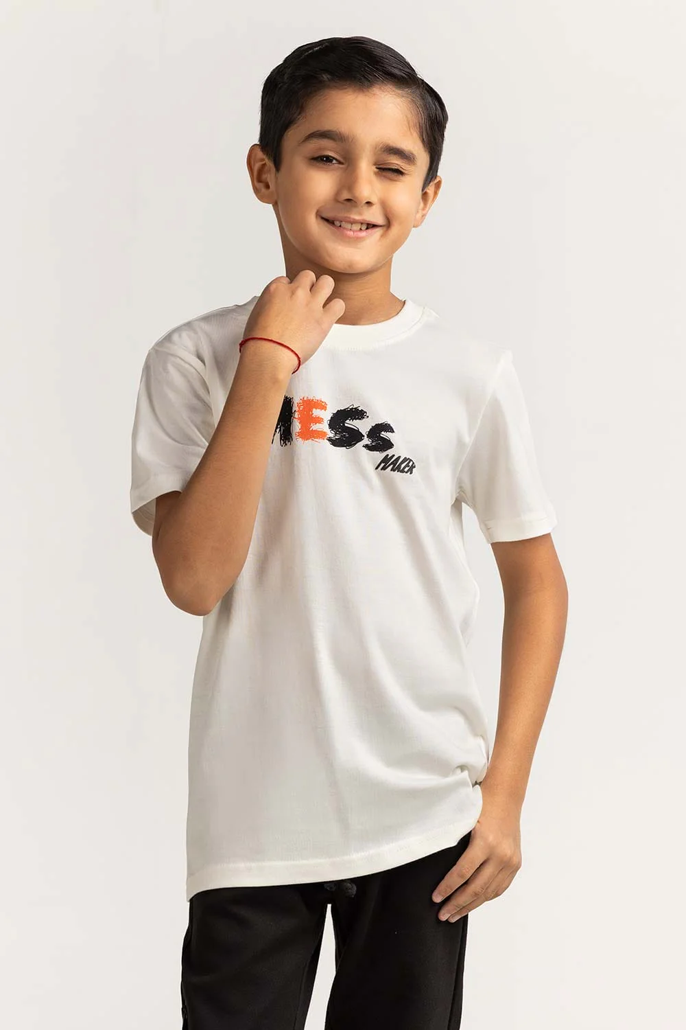 Junior Boy White Printed Tee - Image 6