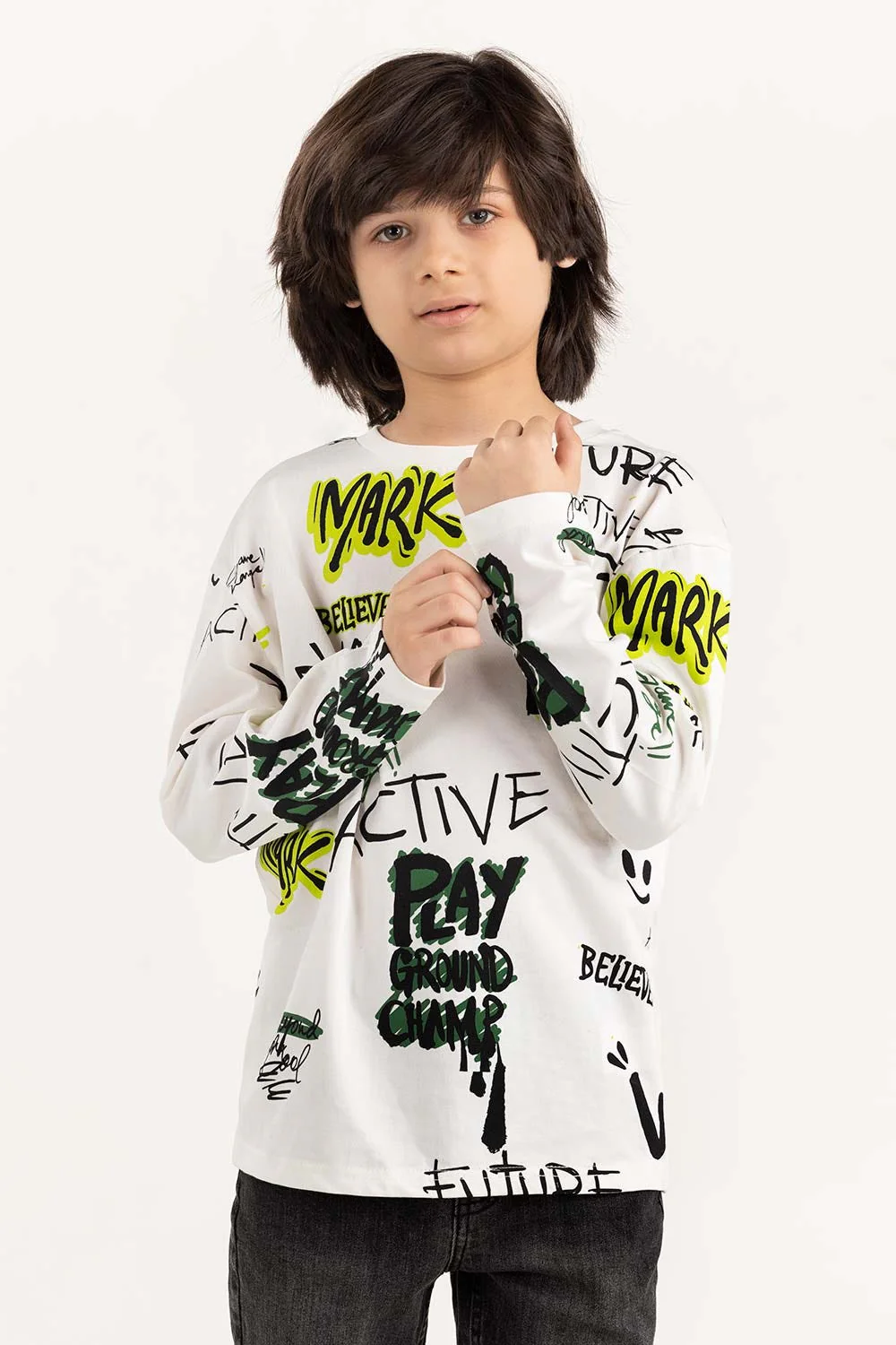 Junior Boy White Round Neck - Image 4