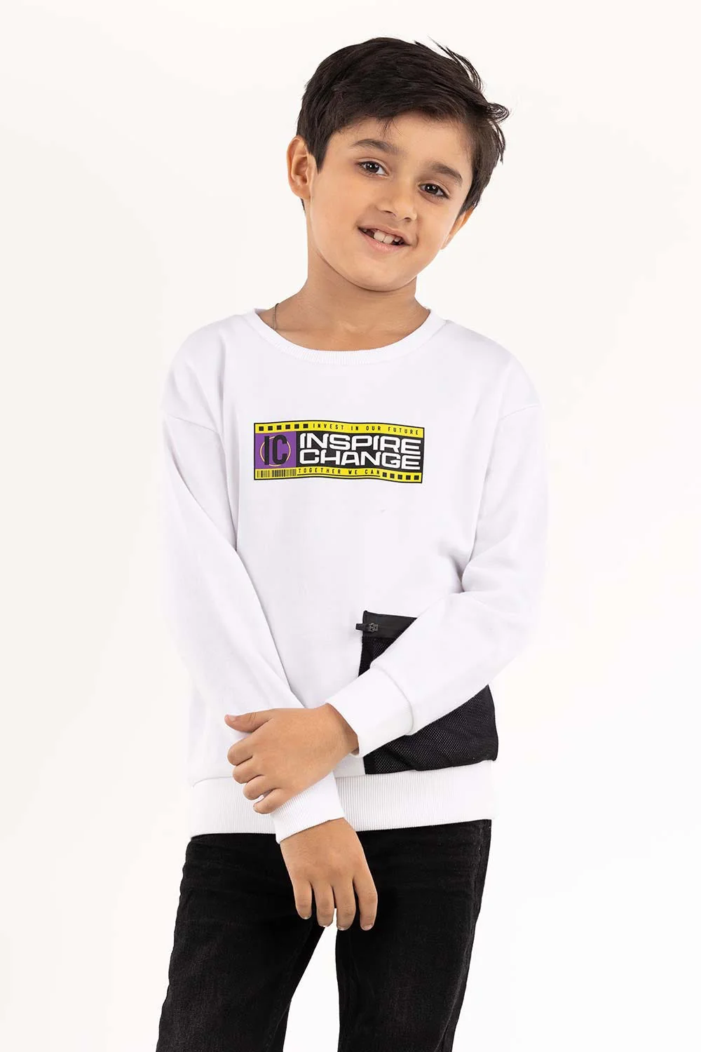 Junior Boy White Sweatshirt - Image 3