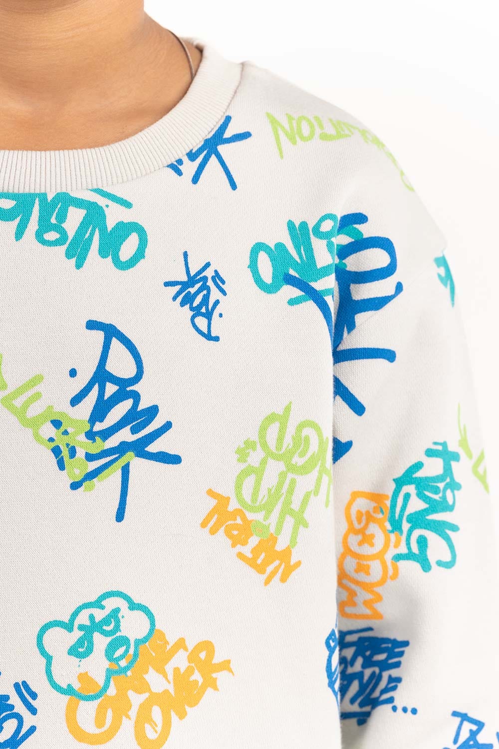 Junior Boy White Sweatshirt - Image 4
